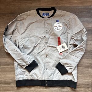 Ford Bronco Roadtrip Go Wild Jacket Mens XXL Grey Snap Front Driving Bomber NWT